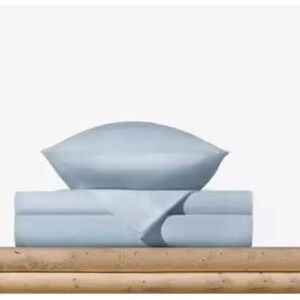 Miracle Split King Silver Infused Cotton Bed Sheet Light Blue Anti Microbial New